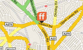 Map of Full Frontal venue located in Brighton
